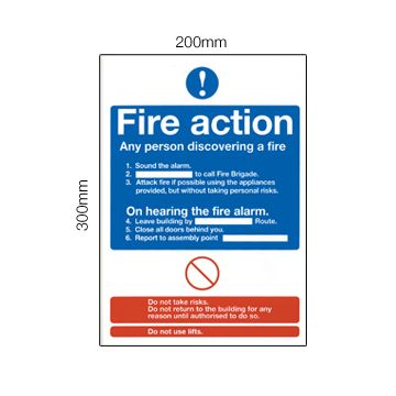 Dependable Fire Action Sign