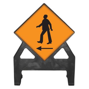 Dependable Pedestrians Cross Left Poly Sign