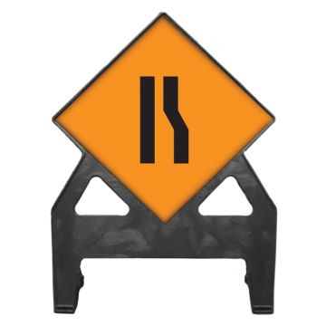 Dependable Road Narrows Right Poly Sign