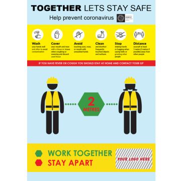COVID-19 Together Lets Stay Safe Sign 