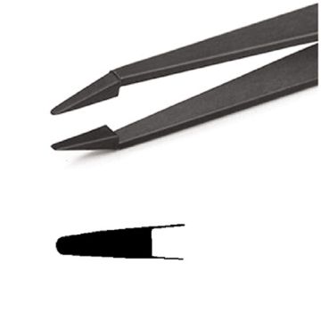 Peltool Straight Flat Rounded Tip Plastic Tweezers