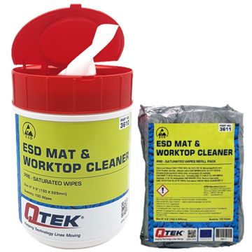 QTEK ESD Mat & Worktop Cleaner Wipes
