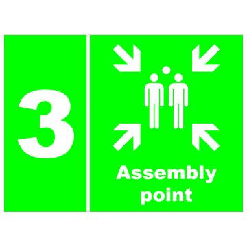 Dependable Assembly Point 3 Signs