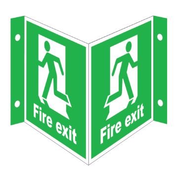 Dependable Fire Exit Projecting '3D' Signs