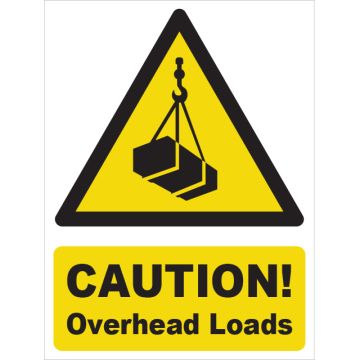 Dependable Caution! Overhead Loads Signs