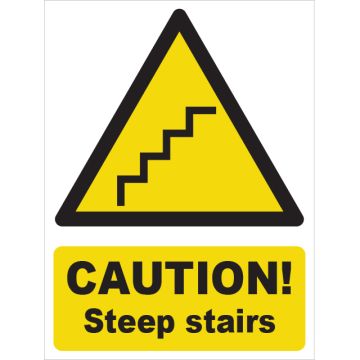 Dependable Caution! Steep Stairs Signs