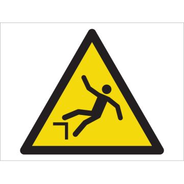 Dependable Caution! Fall Hazard Symbol Signs