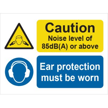 Dependable Caution Noise Level Ear Protection Signs