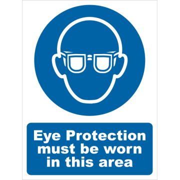 Dependable Eye Protection Must Be Worn Signs