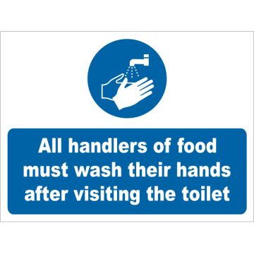 Dependable All Handlers of Food Must Wash Hands Signs
