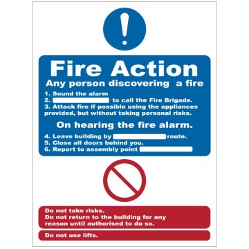 Dependable Fire Action Signs