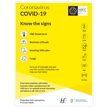 COVID-19 Know The Signs Sign