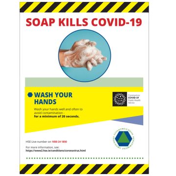 Soap Kills COVID-19 Sign