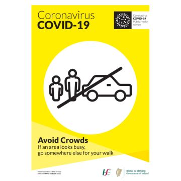 COVID-19 Avoid Crowds Self-Adhesive Poster (English)