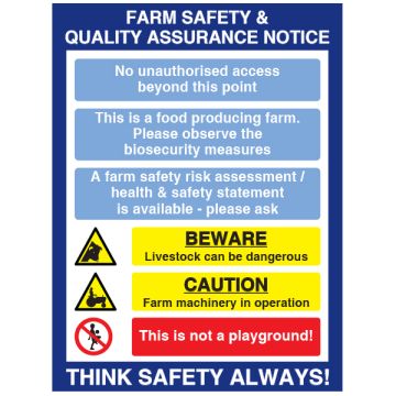 Dependable Farm Safety & Quality Sign