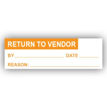 PremPak Write-On Labels - Return To Vendor