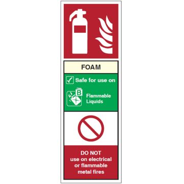 Dependable Foam Fire Extinguisher ID Signs