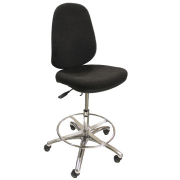 KDM ESD-Safe Operator High Back Chair with Castors and Footring