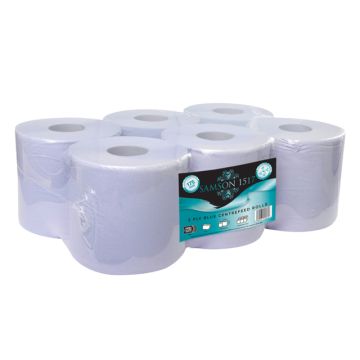 Newcel Paper 2-Ply Blue Centrefeed Rolls
