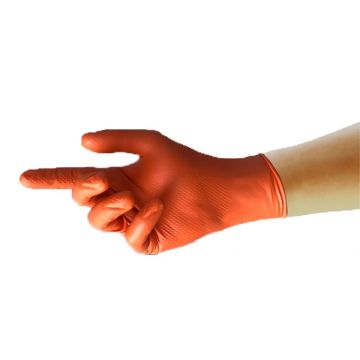 Unigloves Diamond Grip Orange Nitrile Gloves